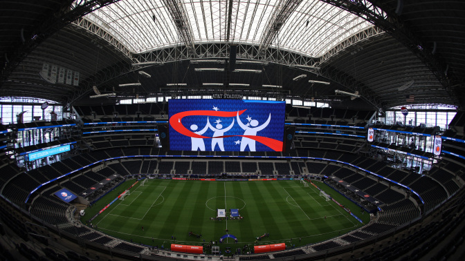 General view inside the AT&T Stadium