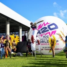 celebrating launch of 100 days to go to start of the ICC Men's T20 World Cup 2024