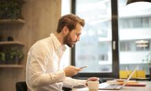 Man looking at laptop