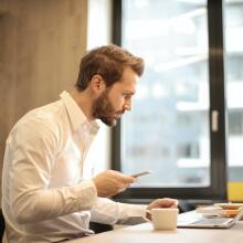 Man looking at laptop