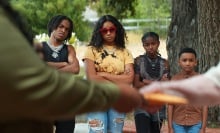 Simone Joy Jones, Carter Young, Ayaamii Sledge, and Donielle Tremaine Hansley play siblings in "Don't Tell Mom the Babysitter's Dead."