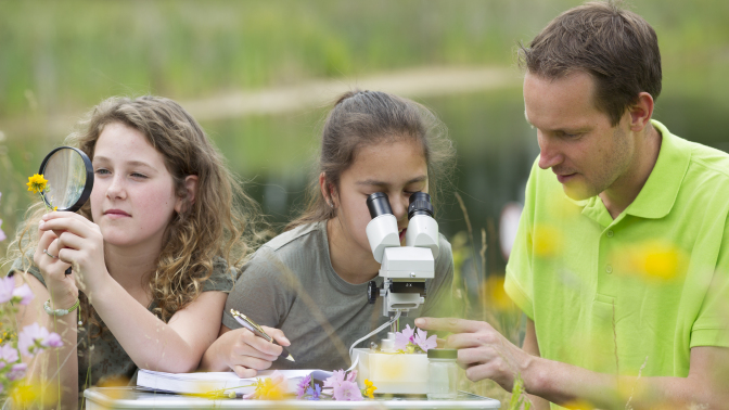 A family doing activities