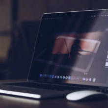 laptop and mouse on desk