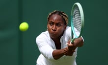 Coco Gauff of United States plays a backhand