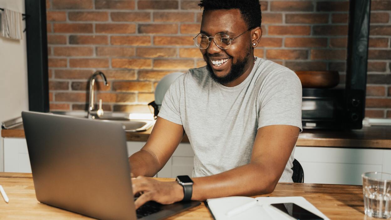 Man using laptop