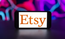 Etsy logo is seen displayed on a mobile phone screen