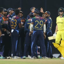 Sri Lankan cricket team celebrating