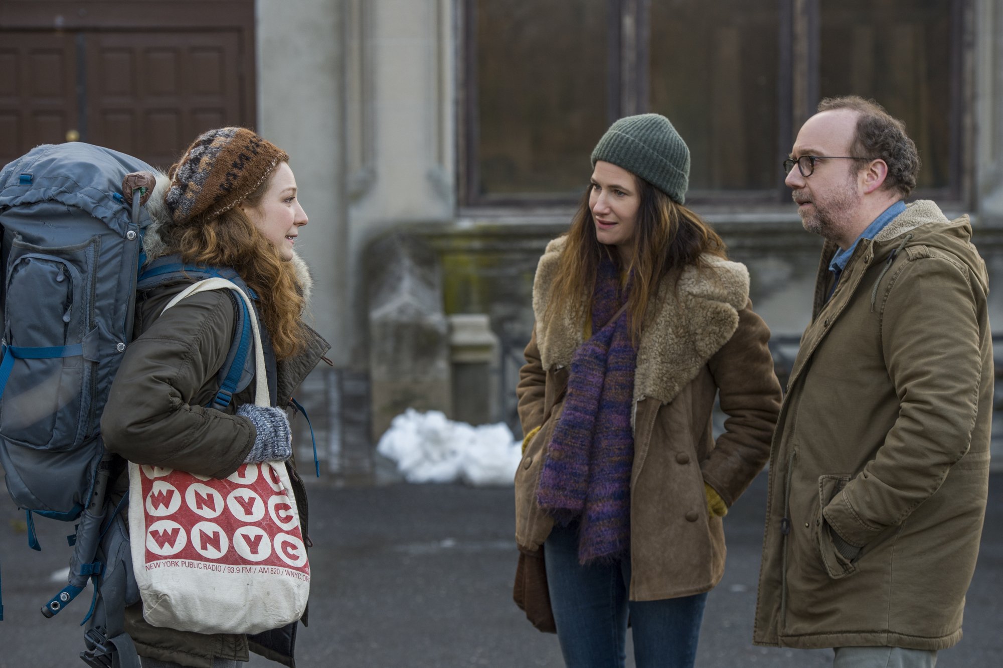 Kathryn Hahn and Paul Giamatti talk to Kayli Carter in "Private Life."