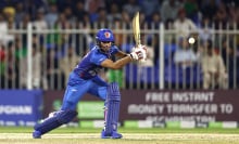 Mohhammad Ishaq of Afghanistan bats