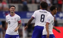 Christian Pulisic of United States celebrates