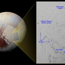 Hills of ice float in Pluto's cold heart