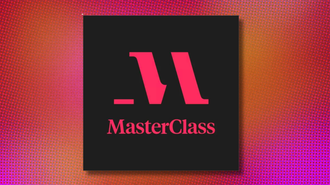 Masterclass logo on colorful abstract background