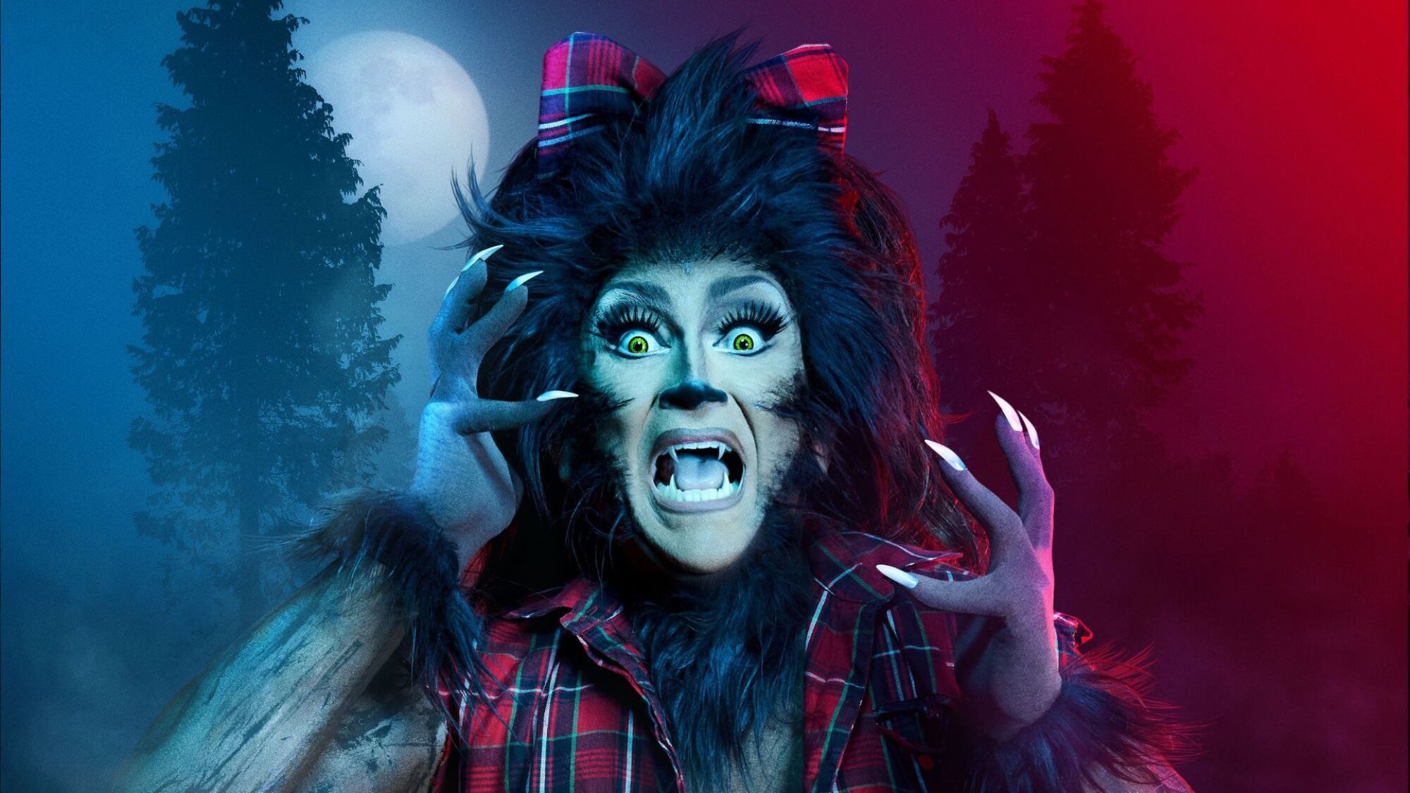 BenDeLACreme as Wolf Teen for "Queer for Fear" promo image. 