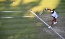 Japan's Naomi Osaka serves