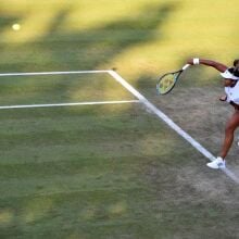 Japan's Naomi Osaka serves