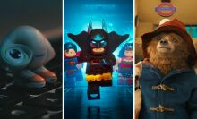Composite of movie stills from "Marcel the Shell with Shoes On," "The LEGO Batman Movie," and "Paddington."