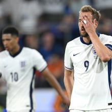 England captain harry Kane reacts