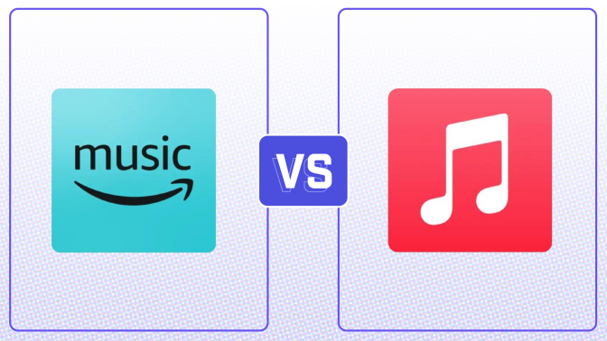 amazon music logo vs. apple music logo