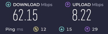 a screenshot of an ookla speedtest