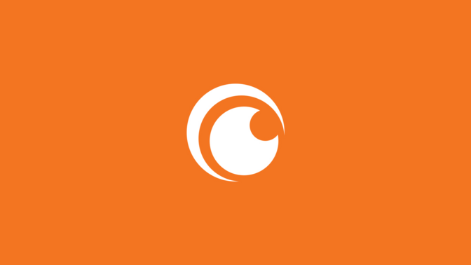 cruncyroll logo with white icon on orange background