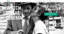 mubi streaming service home screen with black and white film background