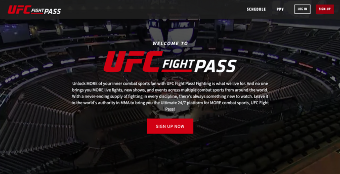 ufc fight pass home page screenshot