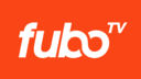 fubo tv logo with white font on orange background