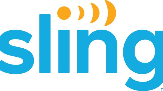 sling logo with blue font and orange icon
