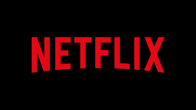 netflix logo with red font on black background