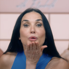 Demi Moore blows a kiss in "The Substance."