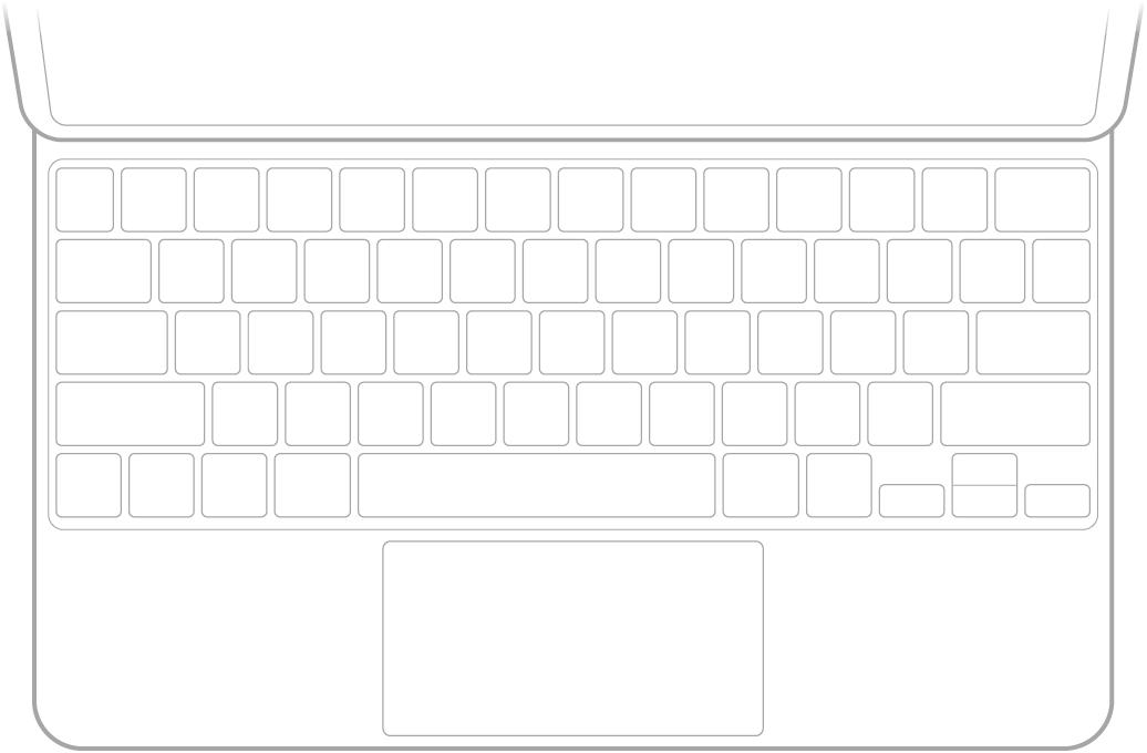 Un'illustrazione della tastiera Magic Keyboard per iPad.