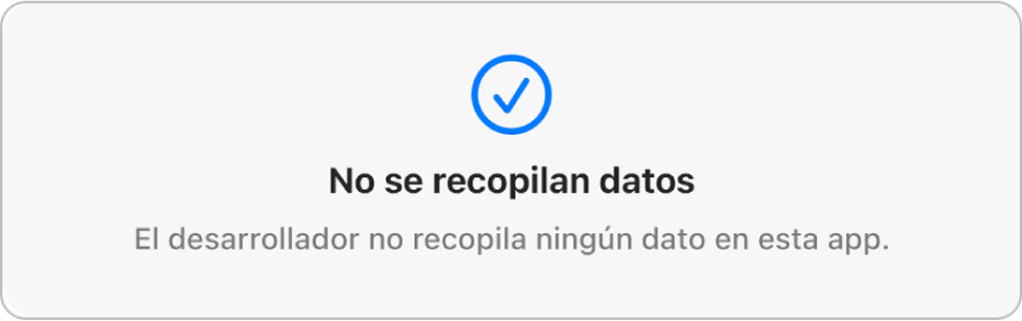 Una parte de la página principal de Mac App Store, en la que se muestra la política de privacidad del desarrollador de la app seleccionada.