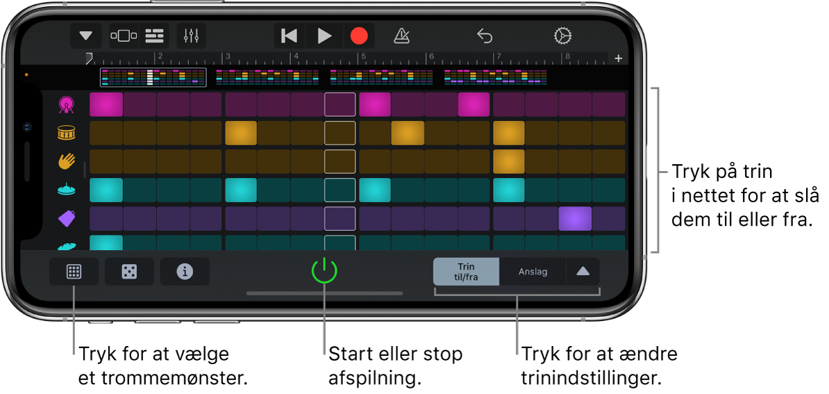 Touch-instrumentet Rytmesequencer