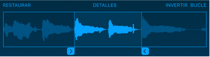 Arrastra los tiradores azules para acortar el principio o el final del sample.