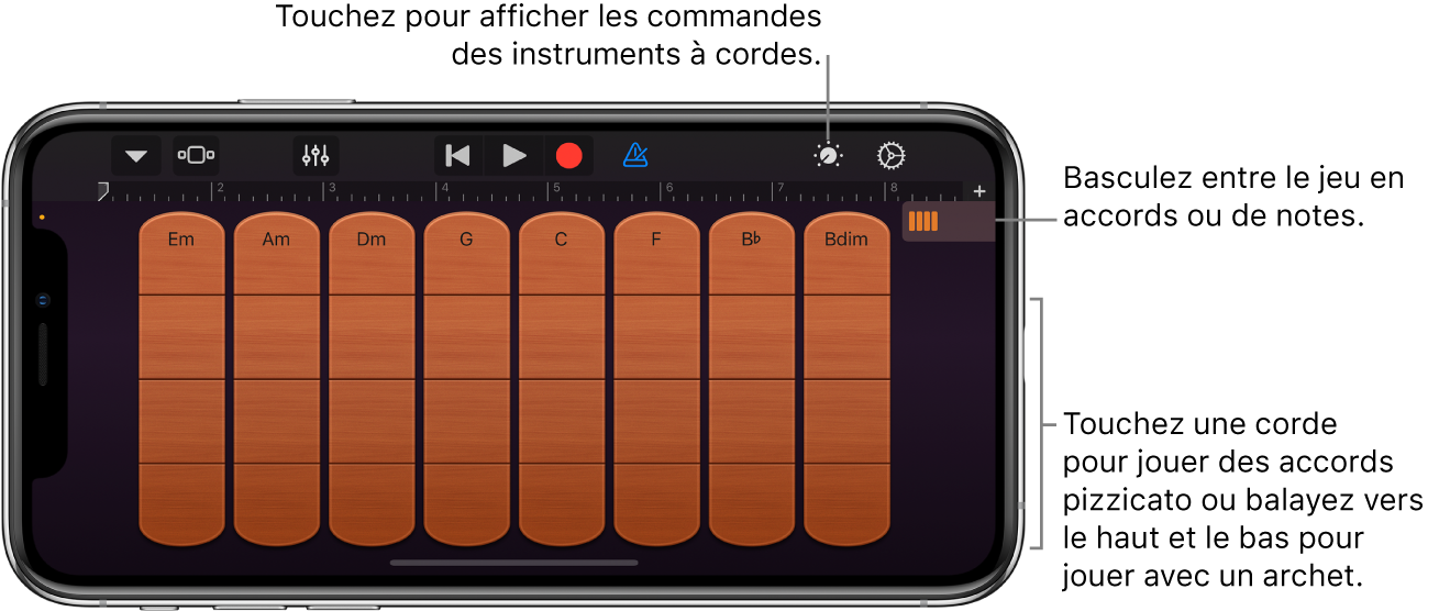 Instrument tactile cordes