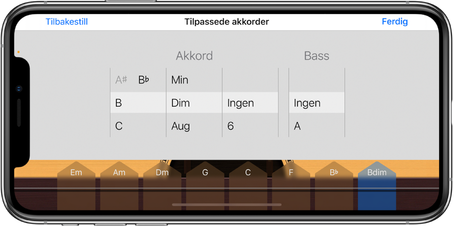 Kontrollhjul for tilpassede akkorder