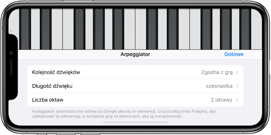 narzędzia Arpeggiatora instrumentu klawiszowego