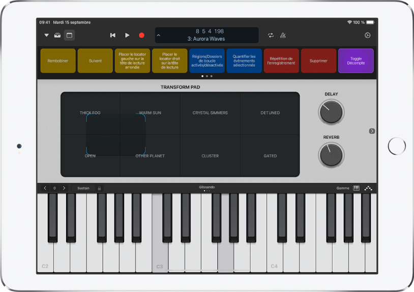 Logic Remote avec projet en cours de lecture.