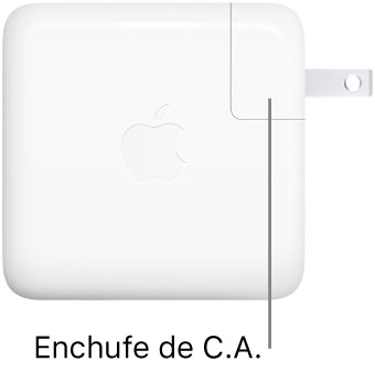 El adaptador de corriente USB-C de 70 W.