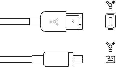 FireWire 4 iğneli ve 6 iğneli bağlayıcılar