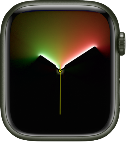 The Unity Lights watch face showing the current time in the center of the screen.