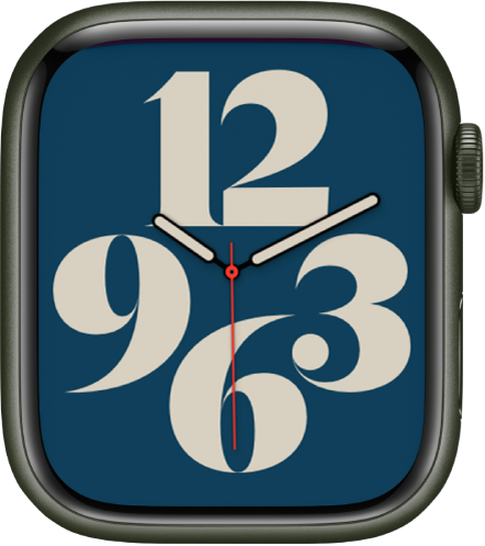 The Typograph watch face showing the time using Arabic numerals.