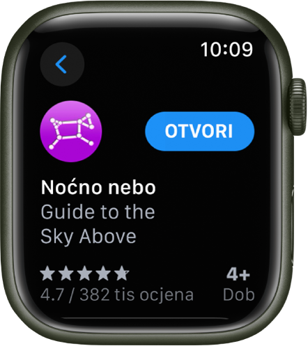 Aplikacija se prikazuje u trgovini App Store na Apple Watchu.