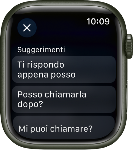 L’app Mail con tre risposte smart.