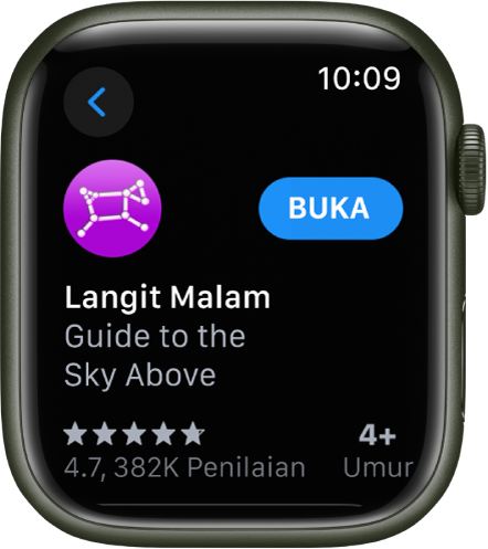 App ditunjukkan dalam app App Store pada Apple Watch.