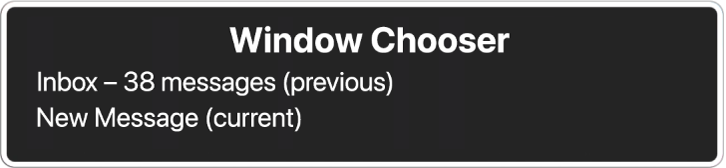 The Window Chooser listing two open windows.