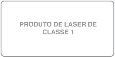 Uma etiqueta com a redação “Produto Laser de Classe 1”.