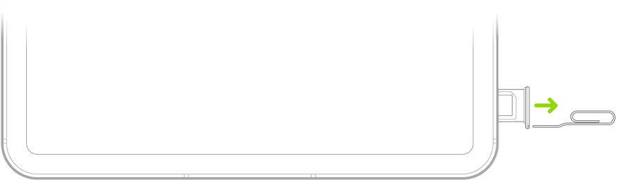 Ένας συνδετήρας ή το εργαλείο εξαγωγής SIM τοποθετείται μέσα στη μικρή οπή της υποδοχής SIM στη αριστερή πλευρά του iPad για εξαγωγή και αφαίρεση της υποδοχής.