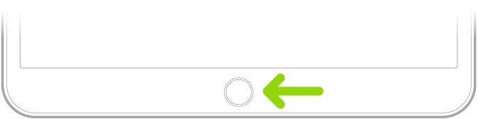 De thuisknop (Touch ID) aan de onderkant van de iPad.