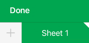 Tab of a sheet with a white corner showing that graph data references are being edited.